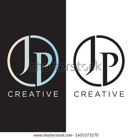 JP Letter Logo Design.initial luxury Template Vector