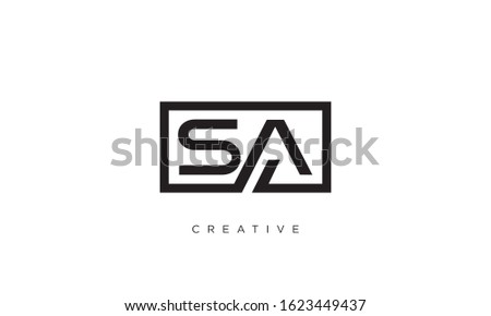 SA logo design vector luxury premium symbol