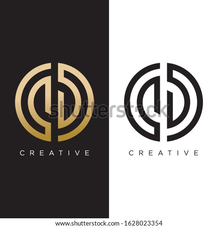 CD logo design vector luxury icon. circle design series