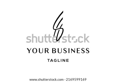 Combination of S and H letter in stylish monogram logo design style. Very suitable for realtor, singer, couple or personal brand