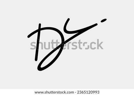 Combination of D and Y letter with signature monogram logo design style.