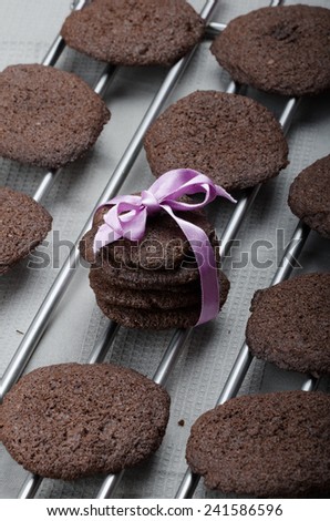 Dark chocolate biscuits, homemade, 80 percent chocolate
