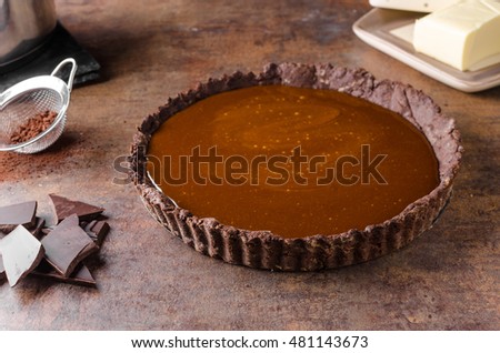 Similar – Image, Stock Photo Salted caramel chocolate cookies on ceramic plate