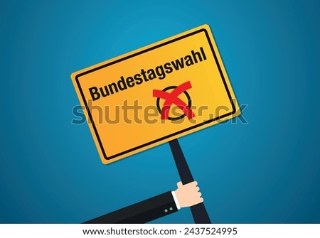 Germany federal parliament Bundestag Election day, check mark on sign vector