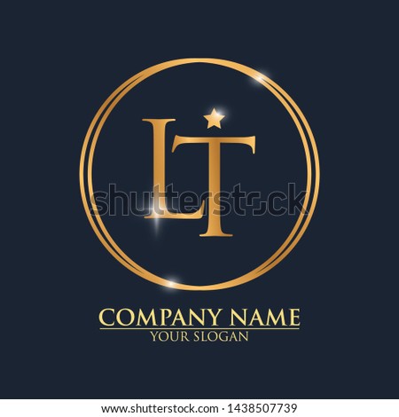 LT Logo Design Template With Modern Luxury Gold Letter Logo Vector Stock fotó © 
