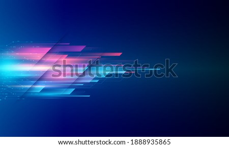 Modern abstract high speed movement. Colourful dynamic motion on blue background. Movement sport pattern for banner or poster design background concept.