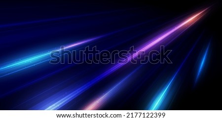 Modern abstract high-speed light effect. Technology futuristic dynamic motion. Movement pattern for banner, poster, template design. Vector EPS10.