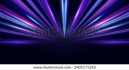 Abstract illustration, radiating light lines effect speed movement. Futuristic dynamic movement concept. Speed road, Pattern for banner or poster design background.Vector eps10.