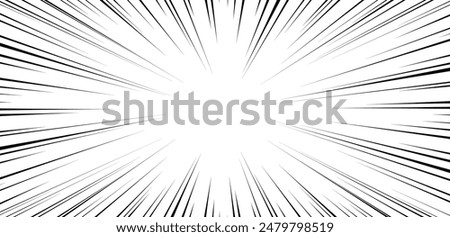 Fast speed lines on white background. Anime comic speed lines movement effect. Vector illustration.