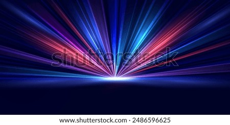 Modern abstract high-speed movement. Dynamic motion light trails with motion blur effect on dark background. Futuristic, technology pattern for banner or poster design.