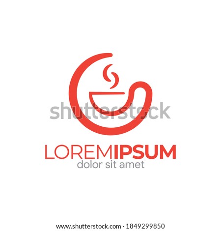 Logo template Warm coffee cup initials letter G Simple / Coffee shop icon / coffee shop identity / coffee product brand Photo stock © 