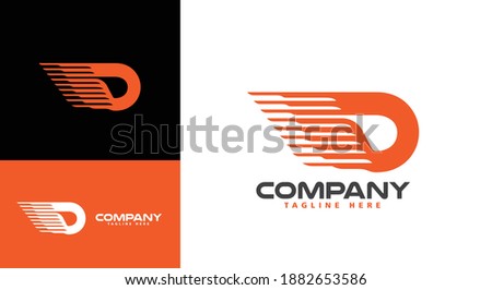 Modern company logo letter D Express for logistics, delivery, delivery, travel, shuttle, travel etc. companies