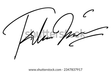 Abstract Signature for Documents. Vector with Transparent Background