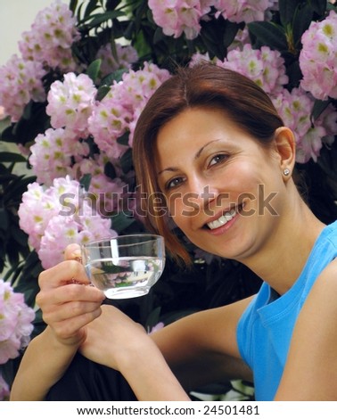 Young girl drinking water