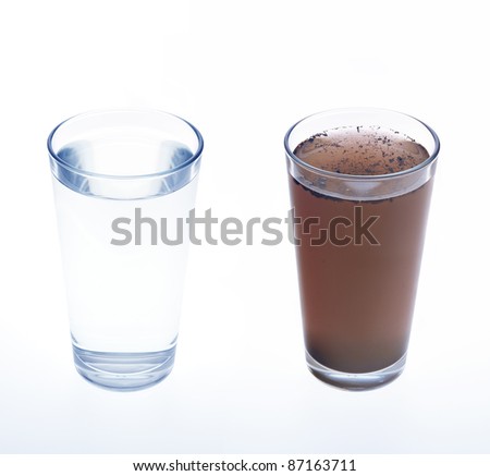 Similar – Image, Stock Photo Contaminated brown water in a pond in nature