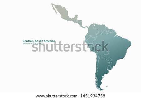 latin america map. graphic vector of central map, south america map.
south america countries.