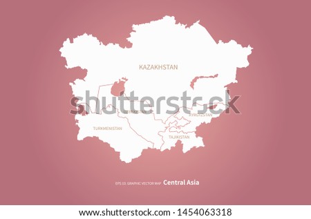 graphic vector map of central asia