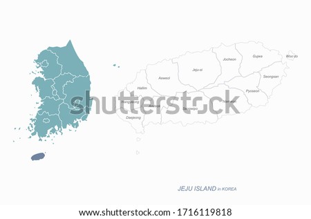 graphic vector of jeju island map.
south korea map. jejudo.