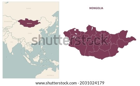 Mongolia map. map of Mongolia and neighboring countries.