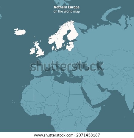 Nothern Europe vector map.
world map by region.