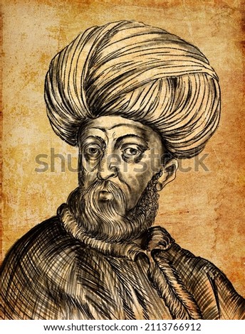 Ibrahim Pasha, Ottoman grand vizier (1523–36) who played a decisive role in diplomatic and military events during the reign of Sultan Suleyman I Imagine de stoc © 