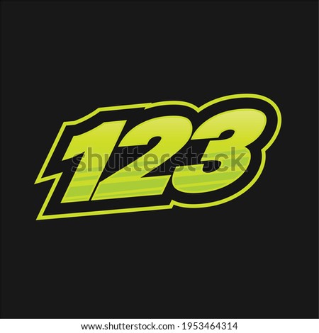 123 Number racing design vector