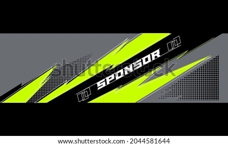 Car wrap decal design graphic abstract racing Vector Image, Stylish sports background with geometric sharp shapes