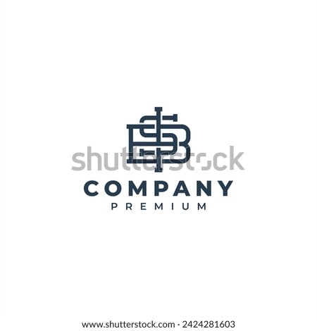 letter initial monogram logo  isb