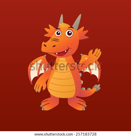 Orange Dragon Stock Vector Illustration 257183728 : Shutterstock