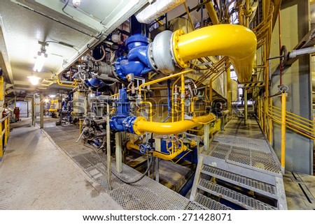 chemical industry plant with pipes and valves.