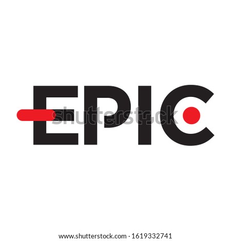 Epic word typography logo design.