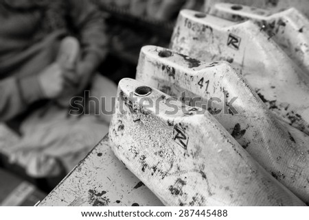NAPLES - DECEMBER 17, 2013: a traditional laboratory for the production of shoes in Materdei, Naples