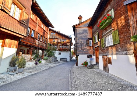 Similar – Image, Stock Photo Historic houses in Buch an der Mulde monastery