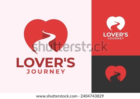 Heart Love Journey Path Logo Design