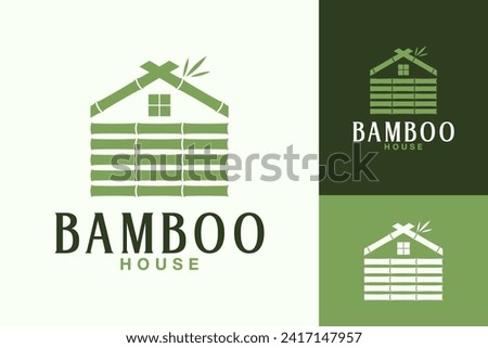 Asian Bamboo House Wood Forest Logo Design