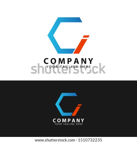 Initial CI Logo monogram design inspiration Stock fotó © 