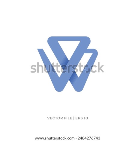 initial letter WB BW logo design