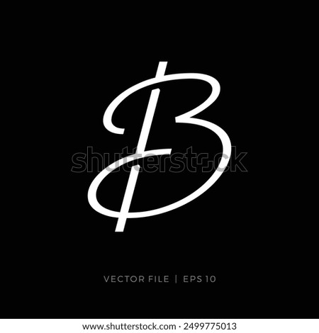 initial letter B script handwritten logo