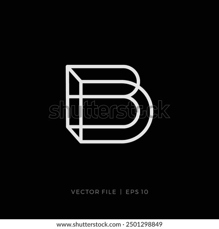 initial letter BD DB outline architecht logo