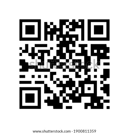 QR code sample for smartphone scanning.  Qr code icon. Flat design. Stock vector illustration isolated on white background.