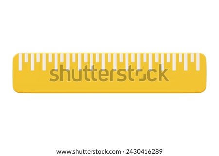 3d yellow ruler icon. Stock vector illustration on isolated background.
