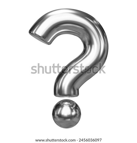 3d metal question mark. Faq problem solution symbol. Vector illustration on isolated background.