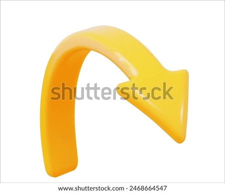 3D yellow arrow on isolated background. Infographic or business concept. Stock vector illustration.	
