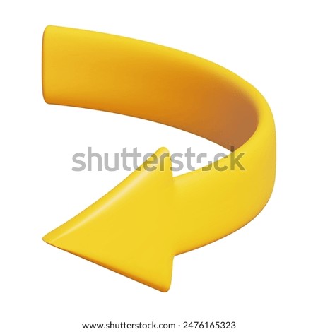 3D yellow arrow on isolated background. Infographic or business concept. Stock vector illustration.	
