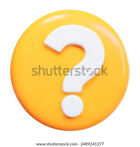 3d yellow question mark. Faq problem solution symbol. Vector illustration on isolated background.	
