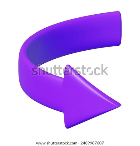 3D purple arrow on isolated background. Infographic or business concept. Stock vector illustration.	
