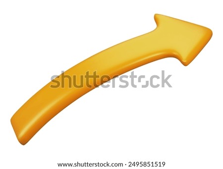 3D yellow arrow on isolated background. Infographic or business concept. Stock vector illustration.	