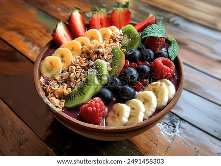 Similar – Image, Stock Photo Acai bowl with berries and seeds