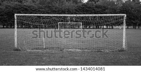 Similar – Image, Stock Photo old soccer goal sports equipment on the field