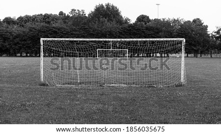 Similar – Image, Stock Photo old soccer goal sports equipment on the field